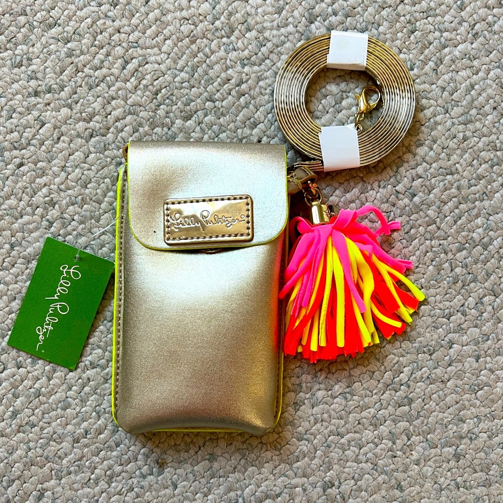 Lilly Pulitzer metallic phone/ID case